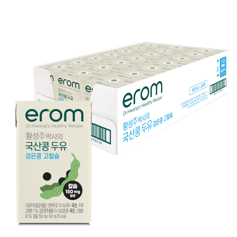이롬 황성주 박사의 국산콩 두유 검은콩 고칼슘, 190ml, 24개 이미지 3