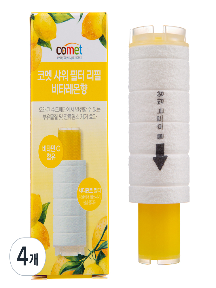 코멧 정수필터 샤워기 헤드 2p + 리필필터 10p 세트, 1개, 화이트 이미지 6